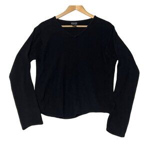 NY & Co  Sweater Size XL Black Acrylic V-Neck Long Sleeve SOFT Goth